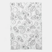 Blauwe bessen op zwart en wit theedoek (Verticaal)