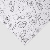 Blauwe bessen op zwart en wit tissuepapier (Detail)