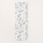 Blauwe bessen op zwart en wit yogamat (Achterkant)