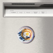 Blauwe bessen Pannenkoeken en gebakken eieren Voed Magneet (Insitu (Vaatwasser))