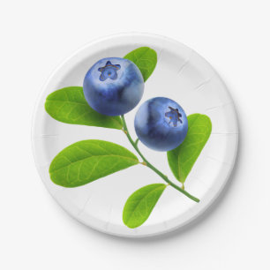 Blauwe bessen papieren bordje