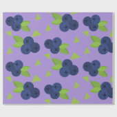 blauwe bessen patroon cadeaupapier (Vlak)