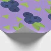 blauwe bessen patroon cadeaupapier (Hoek)