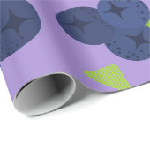 blauwe bessen patroon cadeaupapier (Rol Hoek)