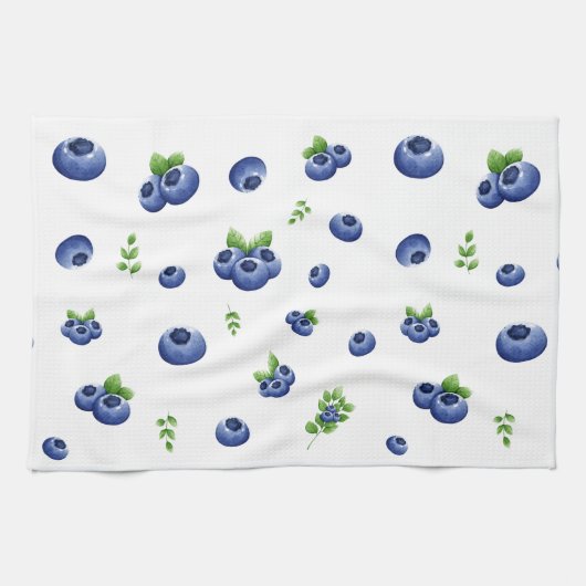 Blauwe bessen Patroon Theedoek (Horizontaal)