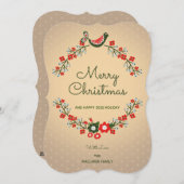  blauwe bessen rode flora Niet-foto Feestdagenkaart (Voorkant / Achterkant)