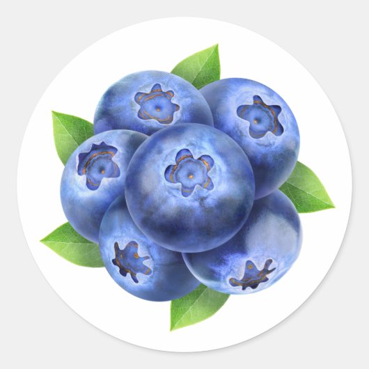 Blauwe bessen ronde samenstelling ronde sticker (Voorkant)