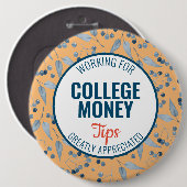 Blauwe bessen Tips gewaardeerd | Studiegeld Ronde Button 6,0 Cm (Voorkant /achterkant)