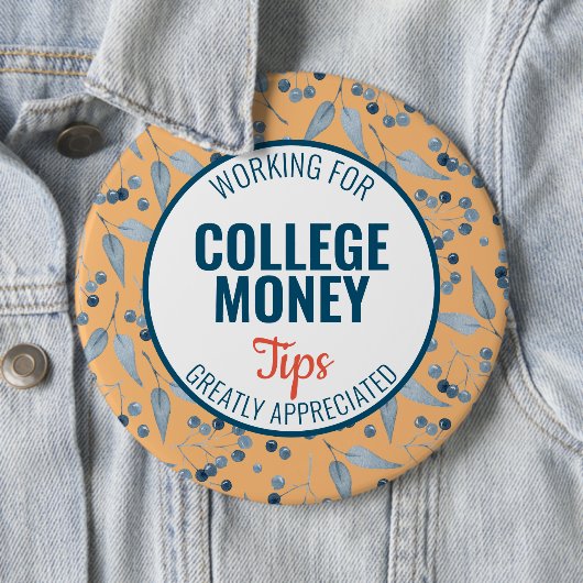 Blauwe bessen Tips gewaardeerd | Studiegeld Ronde Button 6,0 Cm (In situ)