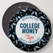 Blauwe bessen Tips gewaardeerd | Studiegeld Ronde Button 6,0 Cm (Voorkant /achterkant)