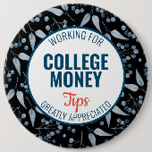 Blauwe bessen Tips gewaardeerd | Studiegeld Ronde Button 6,0 Cm (Voorkant)