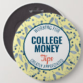 Blauwe bessen Tips gewaardeerd | Studiegeld Ronde Button 6,0 Cm (Voorkant /achterkant)