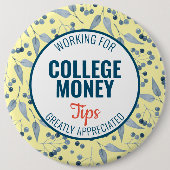 Blauwe bessen Tips gewaardeerd | Studiegeld Ronde Button 6,0 Cm (Voorkant)