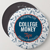 Blauwe bessen Tips gewaardeerd | Studiegeld Ronde Button 6,0 Cm (Voorkant /achterkant)