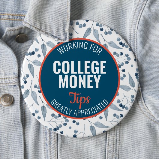 Blauwe bessen Tips gewaardeerd | Studiegeld Ronde Button 6,0 Cm (In situ)