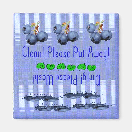 Blauwe bessen vaatwasmachine magneet (Voorkant)