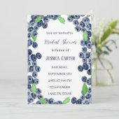 Blauwe bessen Vruchten Waterverf Boho Vrijgezellen Kaart (Staand voorkant)