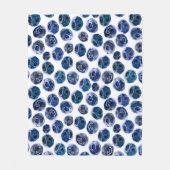 Blauwe bessen: waterverf geïllustreerd patroon. fleece deken (Voorkant)