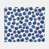 Blauwe bessen: waterverf geïllustreerd patroon. fleece deken (Voorkant (Horizontaal))
