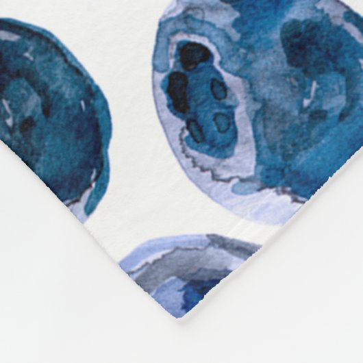 Blauwe bessen: waterverf geïllustreerd patroon. fleece deken (Hoek)