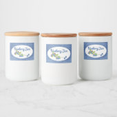 Blauwe bessenjam bewaart voedselcontainer etiket (Flessen)