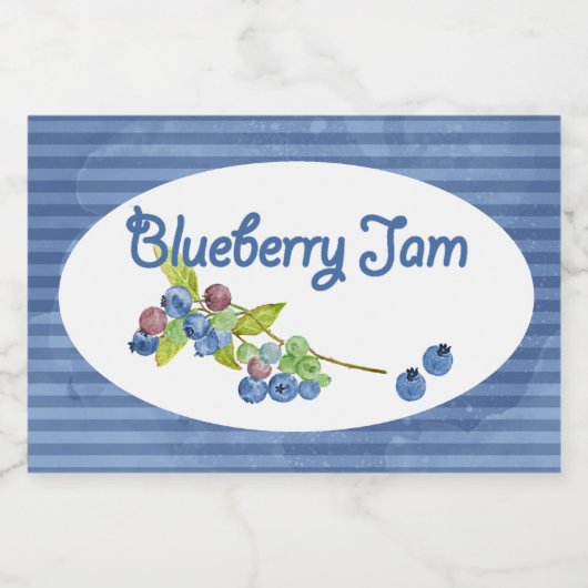 Blauwe bessenjam bewaart voedselcontainer etiket (Enkel label)