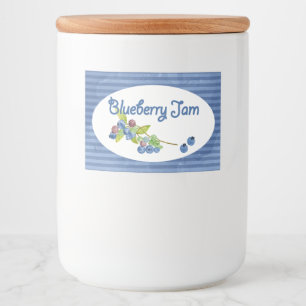 Blauwe bessenjam bewaart voedselcontainer etiket
