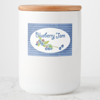 Blauwe bessenjam bewaart voedselcontainer etiket