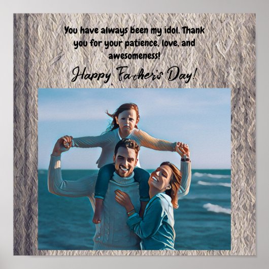 Blauwe beste opa ooit poster (Voorkant)