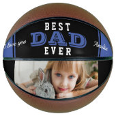 Blauwe beste vader ooit Typografie Basketbal (Voorkant)