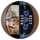 Blauwe beste vader ooit Typografie Basketbal (Verticaal)