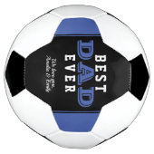 Blauwe beste vader ooit Typografie vaderdag Voetbal (Gedraaid)