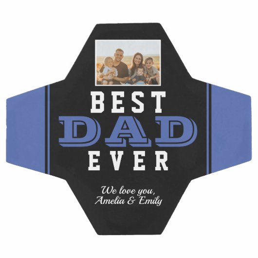 Blauwe beste vader ooit Typografie Voetbal (Enkel)