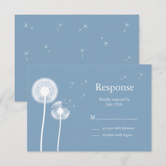 Blauwe beste wensen! RSVP (Voorkant / Achterkant)