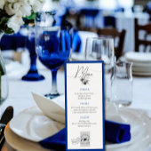 Blauwe Bestemming Bruiloft Aangepaste Menu Sjabloo