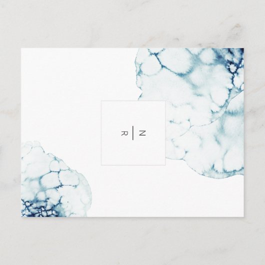 Blauwe bestemming bruiloft Ontvanging bedankt cred Briefkaart (Achterkant)