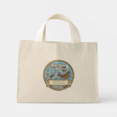 Blauwe bestuivertuin aangepaste boodschappentas mini tote bag (Achterkant)