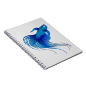 Blauwe Betta Aquarel Notitieboek (Rechterzijde)