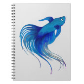 Blauwe Betta Aquarel Notitieboek (Voorkant)