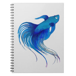 Blauwe Betta Aquarel Notitieboek