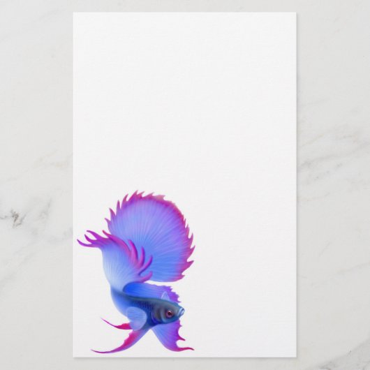Blauwe Betta-strijder Briefpapier (Voorkant)
