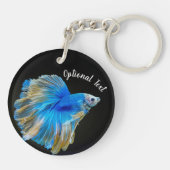 Blauwe Betta vechtvis  Sleutelhanger (Achterkant)