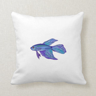 Blauwe Betta Vis Kussen