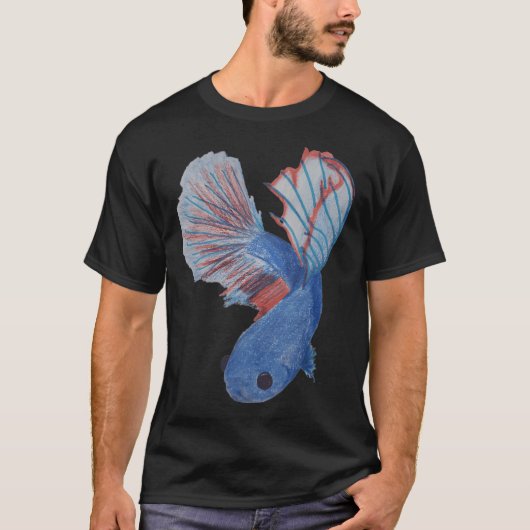 Blauwe Betta Vis T-shirt (Voorkant)