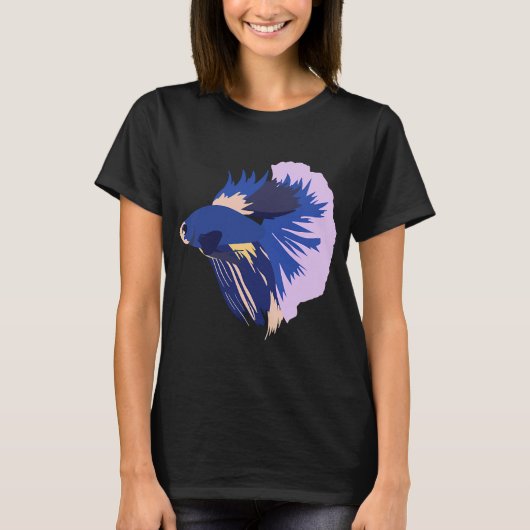 Blauwe Betta vis T-shirt (Voorkant)
