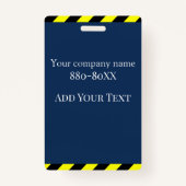 Blauwe beveiliger werknemer ID Let op geel Badge (Achterkant)