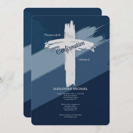 Blauwe bevestiging Modern Kaart (Voorkant / Achterkant)