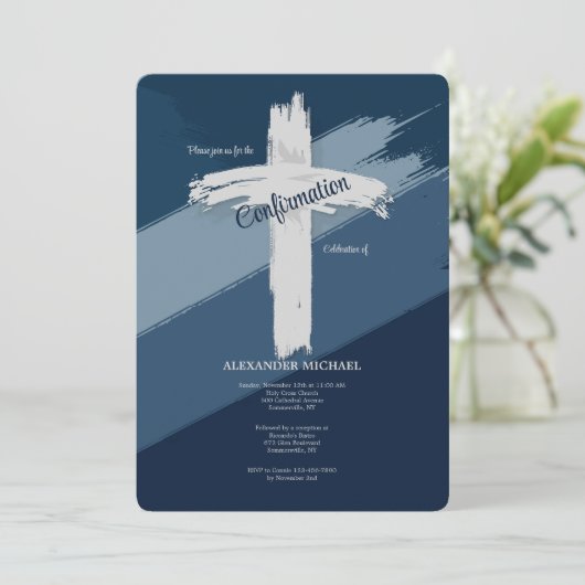 Blauwe bevestiging Modern Kaart (Staand voorkant)