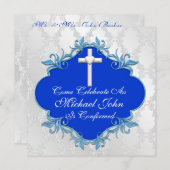 BLAUWE BEVESTIGING Uitnodigingen elegant ontwerp (Voorkant / Achterkant)