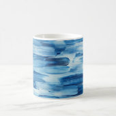 Blauwe bevroren penseellijn. Zeekust van de najaar Koffiemok (Center)